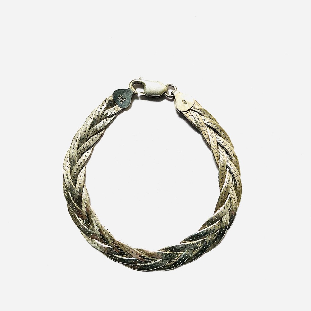 ⬇️ 925 Sterling Silver Herringbone Bracelet